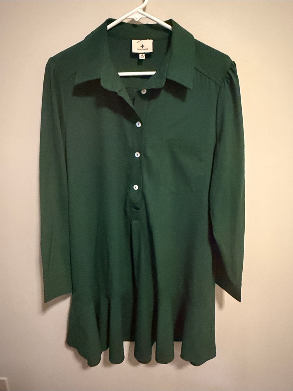 Tuckernuck Dark Green Button-Up Callahan Dress